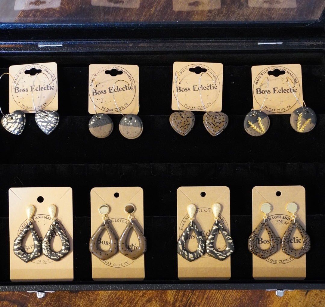 Black & Brown coins on hoops